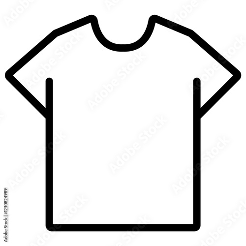 Minimalist T-Shirt Icon Representing Modern Apparel. Fashion Websites, Clothing Logos, Marketing Materials. Classic Short-Sleeve T-Shirt Icon for Fashion Design.  The Foundation of Every Wardrobe

