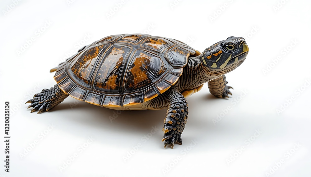 Elegant Wood Turtle: A Detailed Close-Up Portrait Elegant Wood Turtle: A Detailed Close-Up Portrait