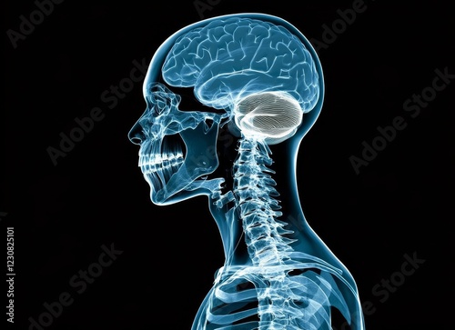 Insights into human anatomy revealed via detailed X-ray visualization.