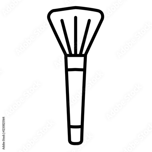 Makeup brush with wide, fan-shaped bristles, ideal for powder or blush application. beauty tool, cosmetic kit.  cosmetic tool, beauty essentials.  makeup mastery, flawless finish.

