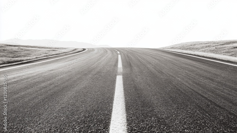 Naklejka premium Empty asphalt road vanishing into horizon.