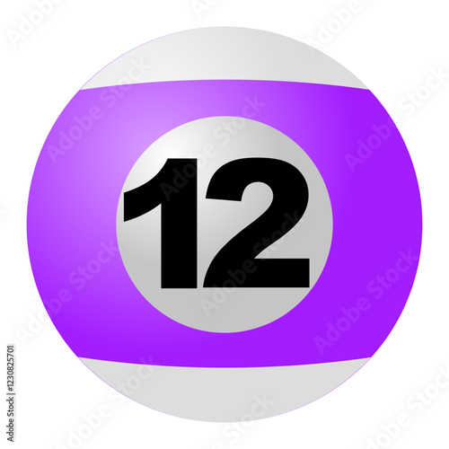 Purple-Striped Billiard Ball No. 12