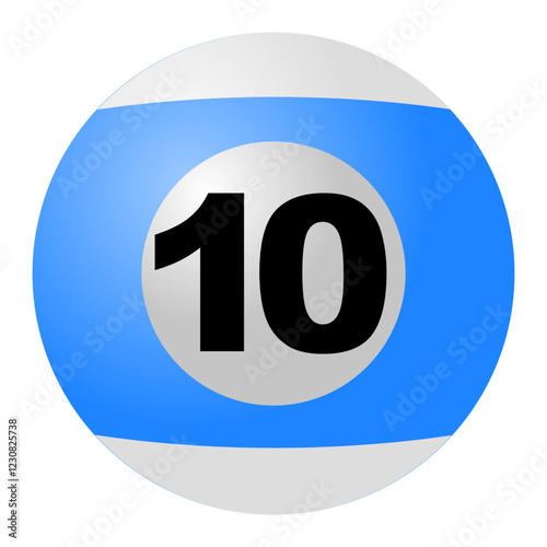 Blue-Striped Billiard Ball No. 10
