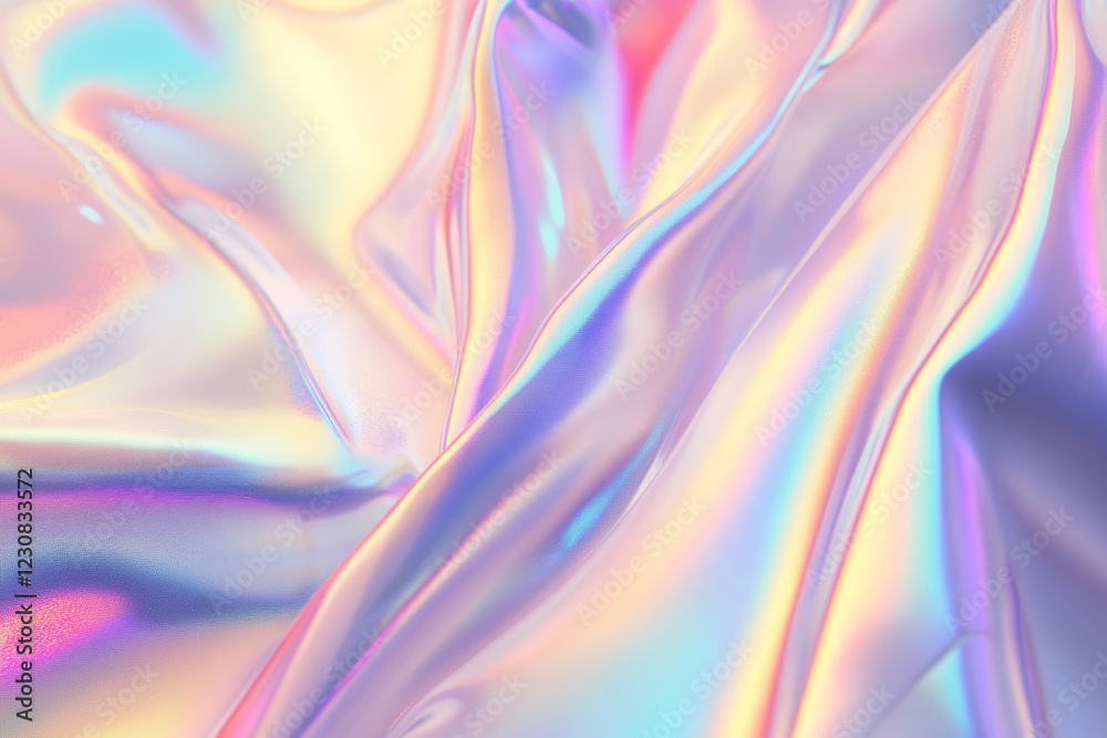 Abstract iridescent satin texture with vibrant pastel hues, ideal for modern graphic design and artistic backgrounds Abstract iridescent satin texture with vibrant pastel hues, ideal for modern graphic design and artistic backgrounds
