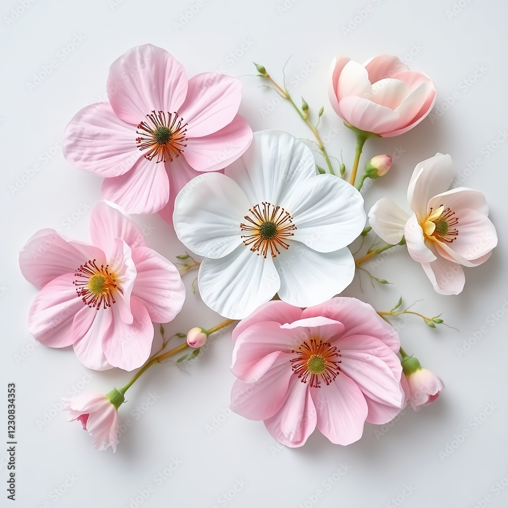 Japanese Anemone in a Soft Minimalist Style Japanese Anemone in a Soft Minimalist Style