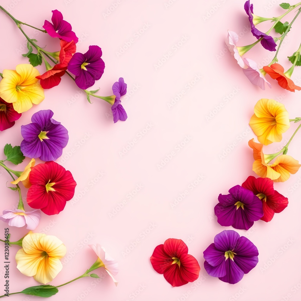 Colorful Petunias in a Playful Arrangement Colorful Petunias in a Playful Arrangement