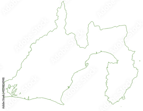 静岡県　地図　白　イラスト