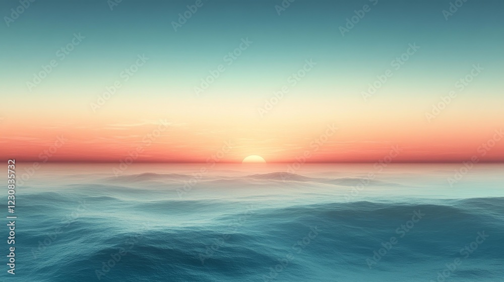 Obraz premium Stunning ocean waves at sunset. Generative AI
