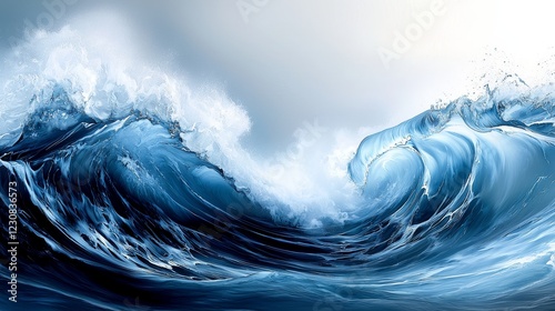 Vivid close-up of dangerous ocean currents, turbulent waters with sharp textures, evoking the depth and force of the sea