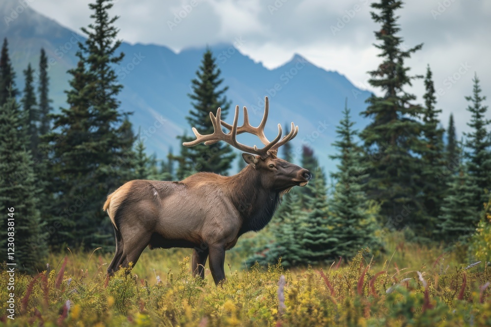 Moose in Its Natural Habitat in Alaska Moose in Its Natural Habitat in Alaska