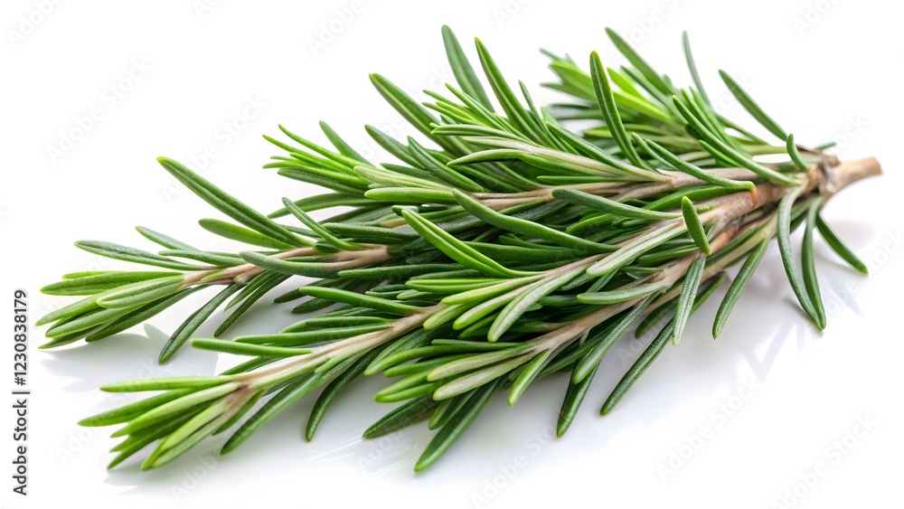 Fototapeta premium Fresh Rosemary Sprig on White Background