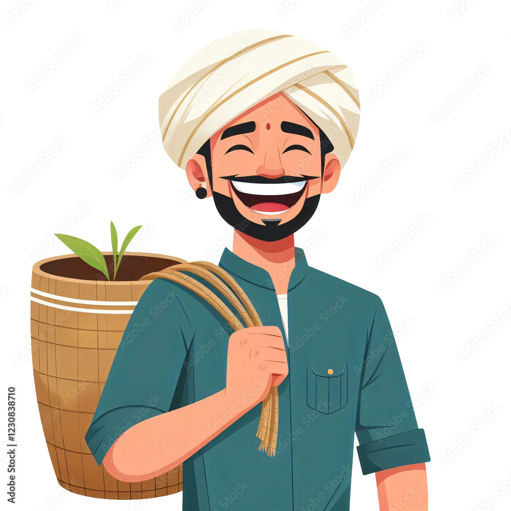 Joyful Indian Farmer Laughing – Happy Agriculture Life Joyful Indian Farmer Laughing – Happy Agriculture Life