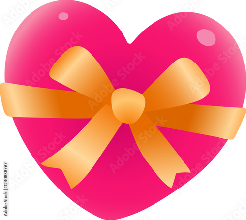 Heart with Ribbon Bow (Illustration Gradient Style)