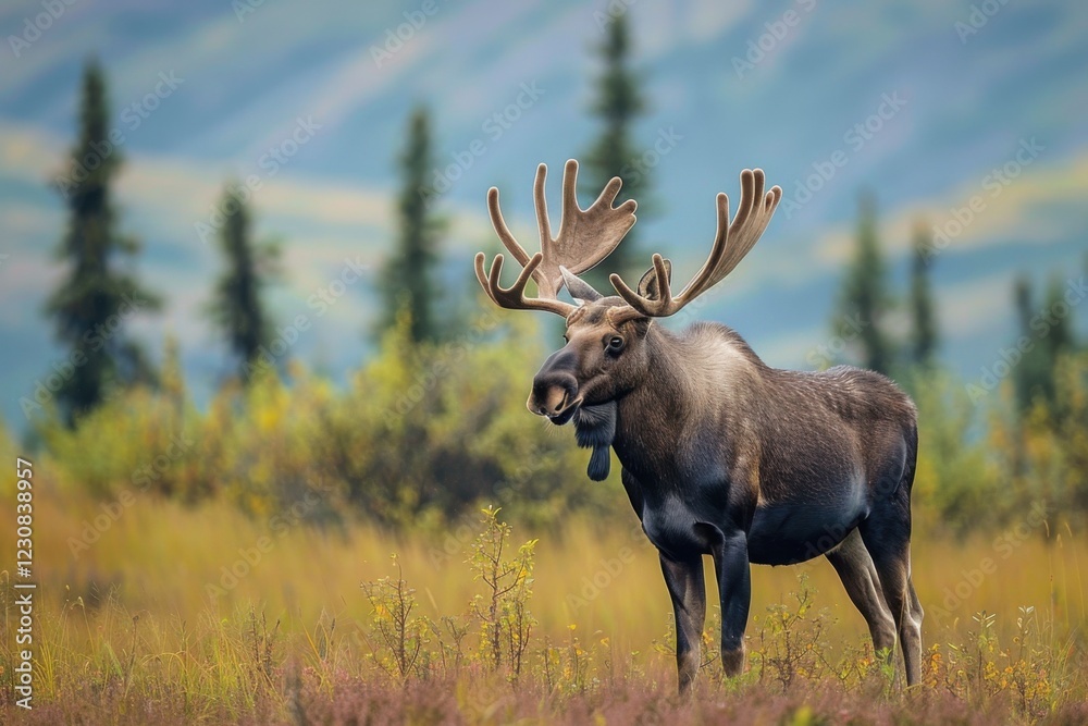 Moose in Its Natural Habitat in Alaska Moose in Its Natural Habitat in Alaska