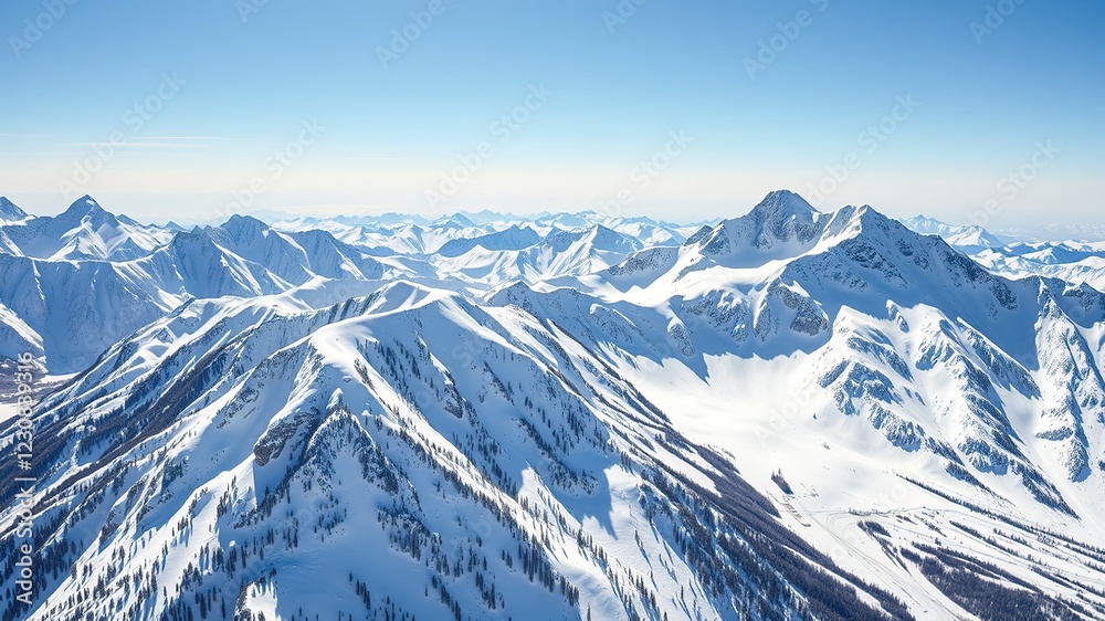 Obraz premium Utah Ski Resort Mountain Peak - Winter Wonderland
