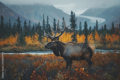 Moose in Its Natural Habitat in Alaska photo