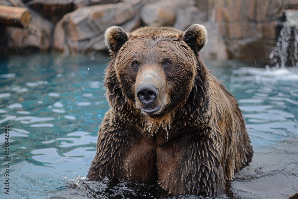Grizzly Bear in Its Natural Habitat in Alaska