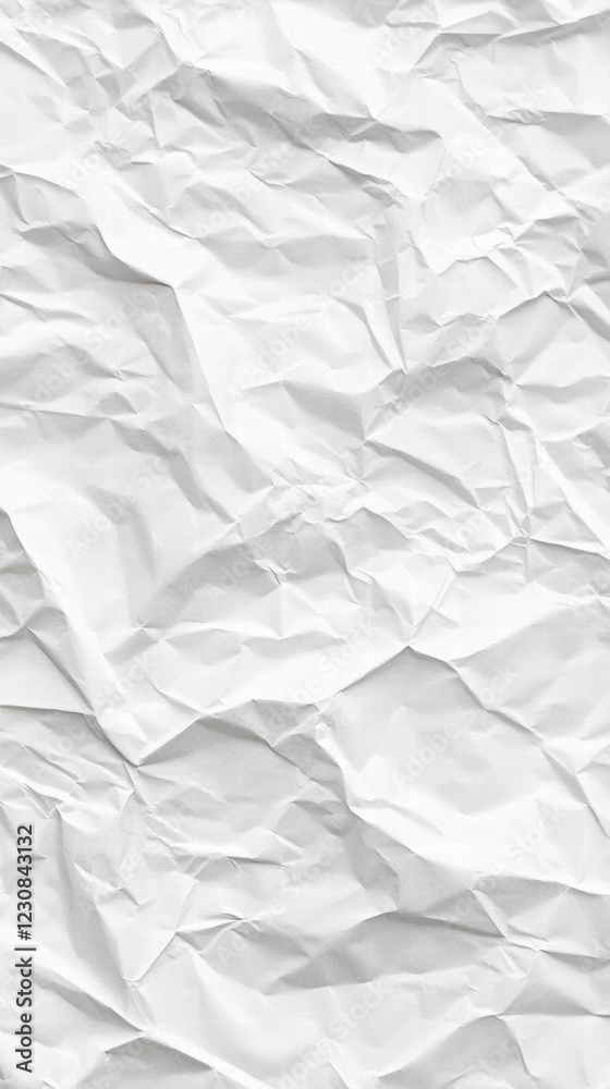 Fototapeta premium White Crumpled Paper Texture: A High-Resolution Background Image for Design Projects
