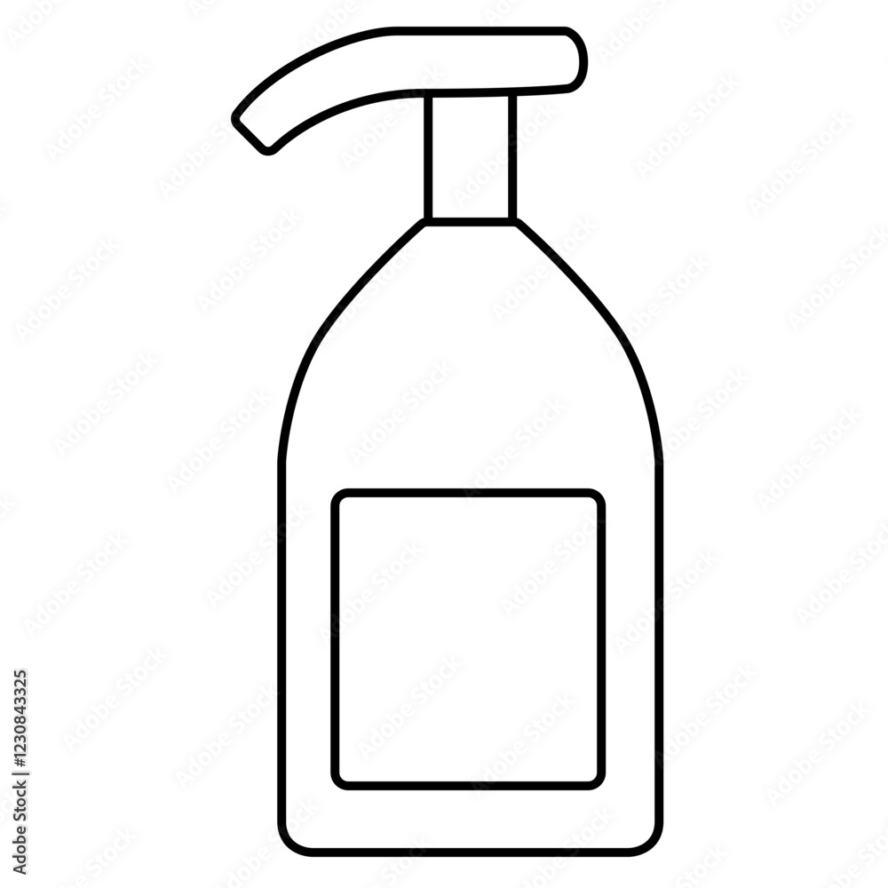 Dispenser bottle icon with a rectangular label on the front.Enhancing daily hygiene routines. branding, product packaging, and healthcare promotions. Hygiene. Convenience. Modern solutions for everyd
Dispenser bottle icon with a rectangular label on the front.Enhancing daily hygiene routines. branding, product packaging, and healthcare promotions. Hygiene. Convenience. Modern solutions for everyd