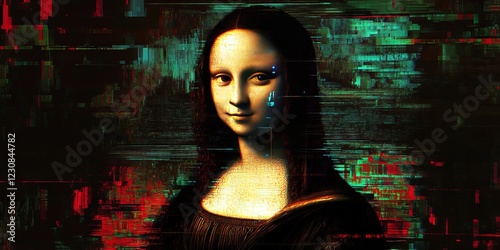 AI robot in the style o fMona Lisa for the mix of art and technology