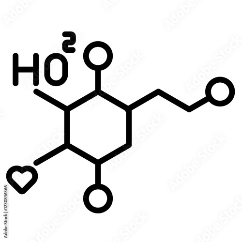 Dopamin hormone symbol and Dopamine Receptor