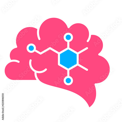 Dopamin hormone symbol and Dopamine Receptor