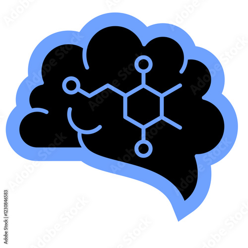 Dopamin hormone symbol and Dopamine Receptor