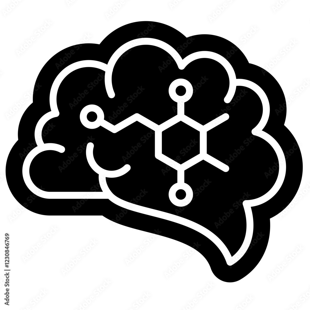 Dopamin hormone symbol and Dopamine Receptor Dopamin hormone symbol and Dopamine Receptor