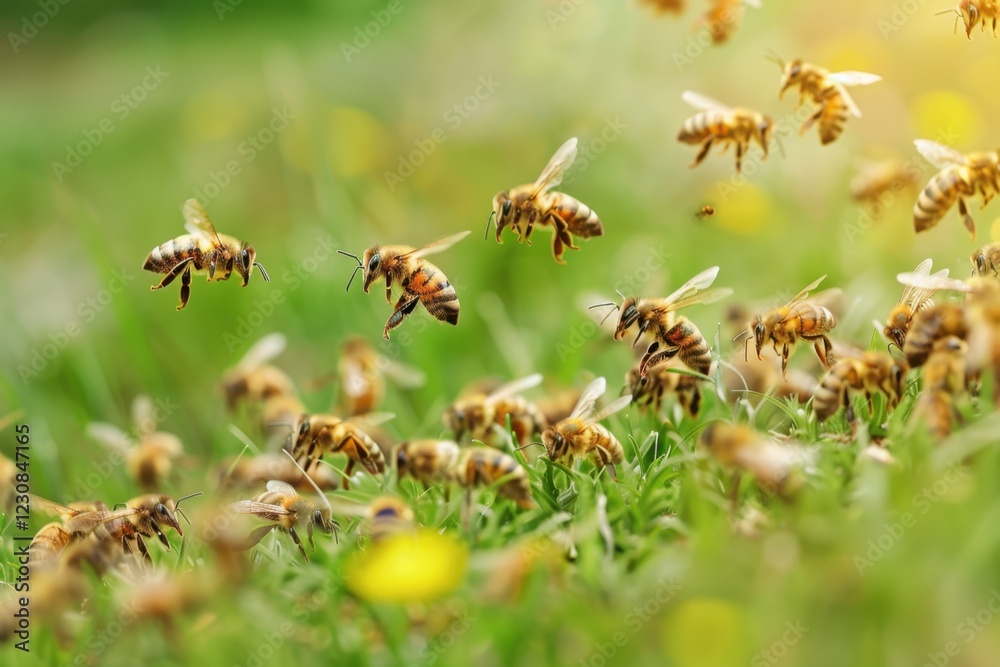 Honeybee Collecting Pollen from a Flower