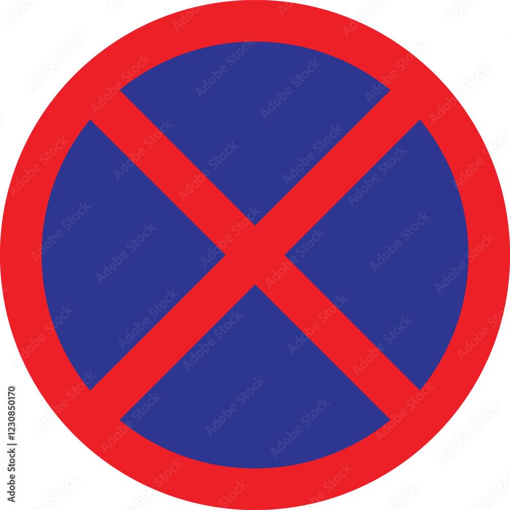 No parking or stopping sign. road forbidding sign. The sign stopping vehicles is prohibited. Vector illustration.
No parking or stopping sign. road forbidding sign. The sign stopping vehicles is prohibited. Vector illustration.