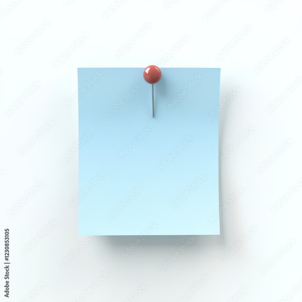 Light blue sticky note pinned to a white background. Light blue sticky note pinned to a white background.