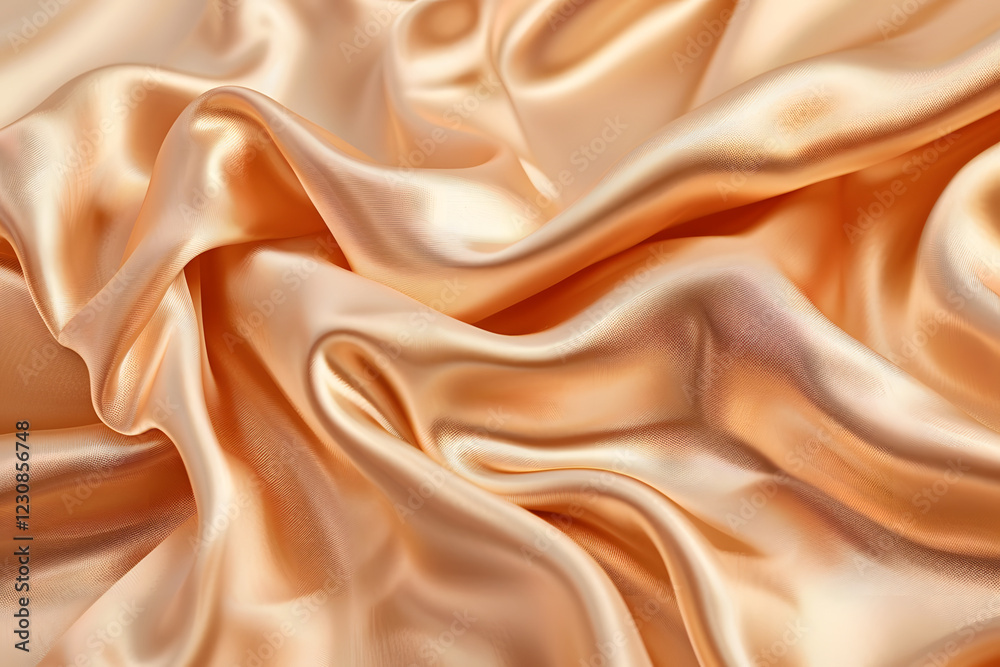 Obraz premium Champagne color silk satin waves background. High quality photo