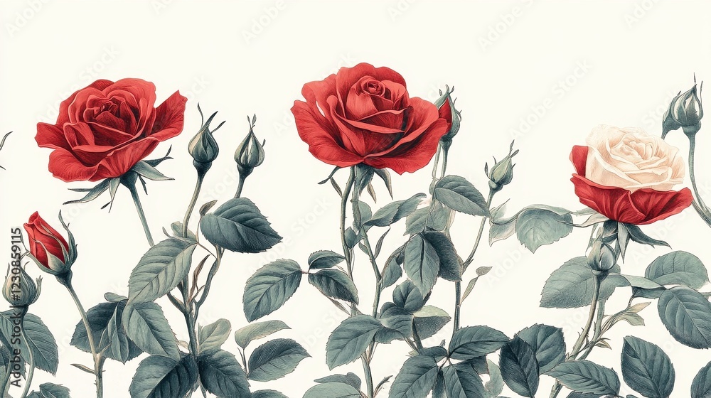 Red roses isolated on white background. Red roses isolated on white background.