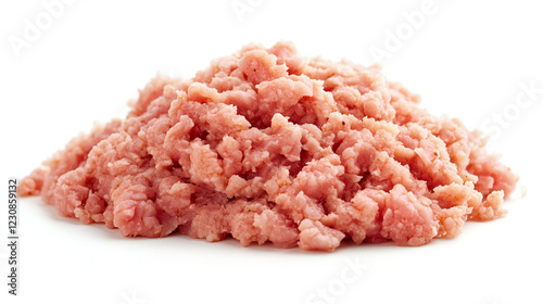 uncooked minced meat  on white background.ai