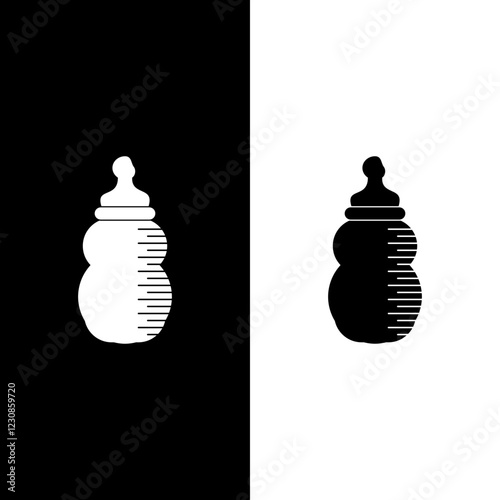 Clean Baby Bottle Silhouette Graphic Element.