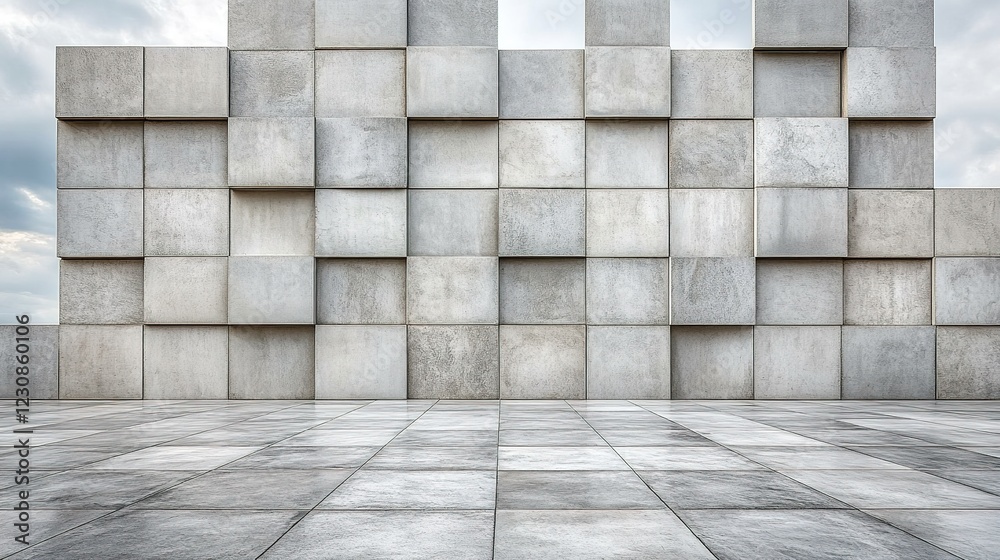 Abstract Concrete Cube Wall and Floor Design Abstract Concrete Cube Wall and Floor Design