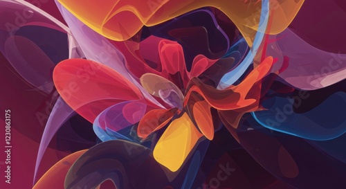 Abstract Color Wave: A dynamic composition of vibrant, swirling colors blending seamlessly to create a visually stunning and modern design, perfect for a variety of creative applications.
