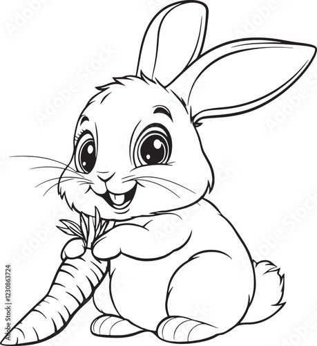 Bunny nibbling on a carrot