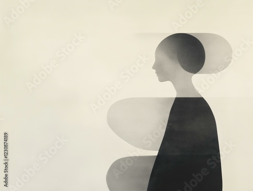 Abstract Minimalist Illustration with Geometric Shapes