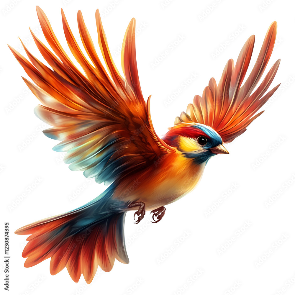 Fototapeta premium Spring Bird Clipart Vector Illustration – Cute Floral Birds, Pastel Nature Design