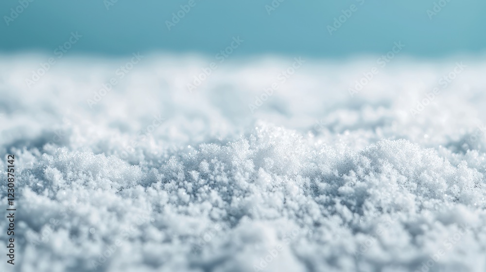 Obraz premium Close-Up View of Soft Snowflakes on a Winter Ground Surface