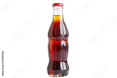 Classic Cola Bottle With Condensation on Transparent Background Perfect for Design Projects