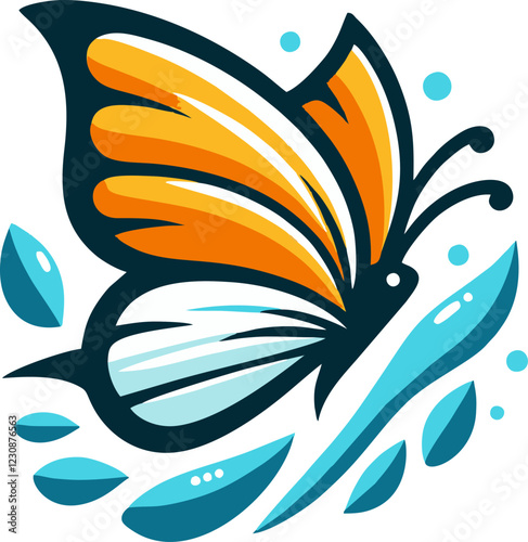 simple collorfull butterfly logo
