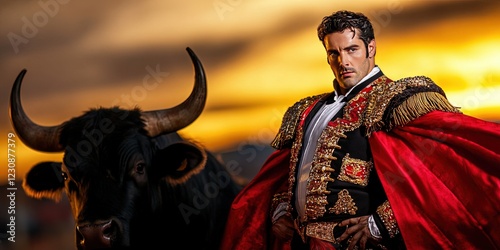 matador fighting bull photo