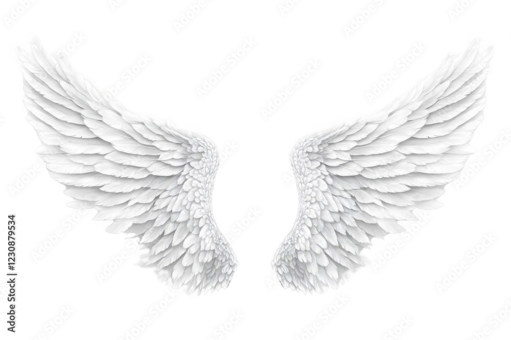 Obraz premium White Wings Spread Gracefully on Black, Symbolizing Purity and Flight.