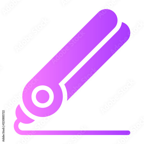 hair iron gradient icon