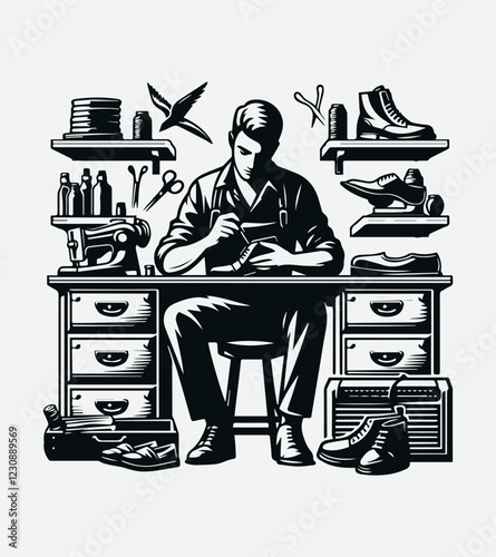 Shoe Repair Logo Design, Cobblers, Shoe Repair Shop, Sole Repair, Shoe Care