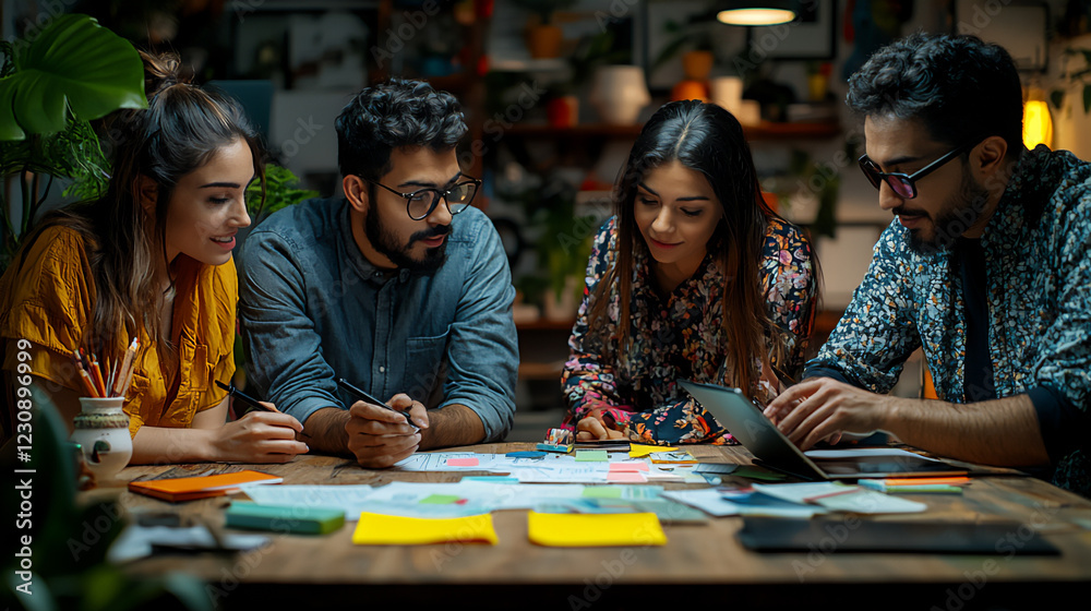Fototapeta premium diverse team brainstorming growth opportunities