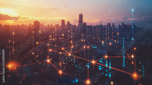 Wallpaper Mural Professional business team working on a project together in the office Using innovation economic growth charts and network connections to accompany the data. in analyzing future trends Torontodigital.ca