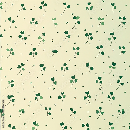 Bold St. Patrick’s Day Seamless Pattern with Clovers on white background